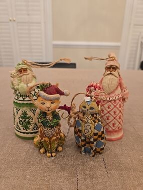 Jim Shore 4 Christmas Hanging Ornaments